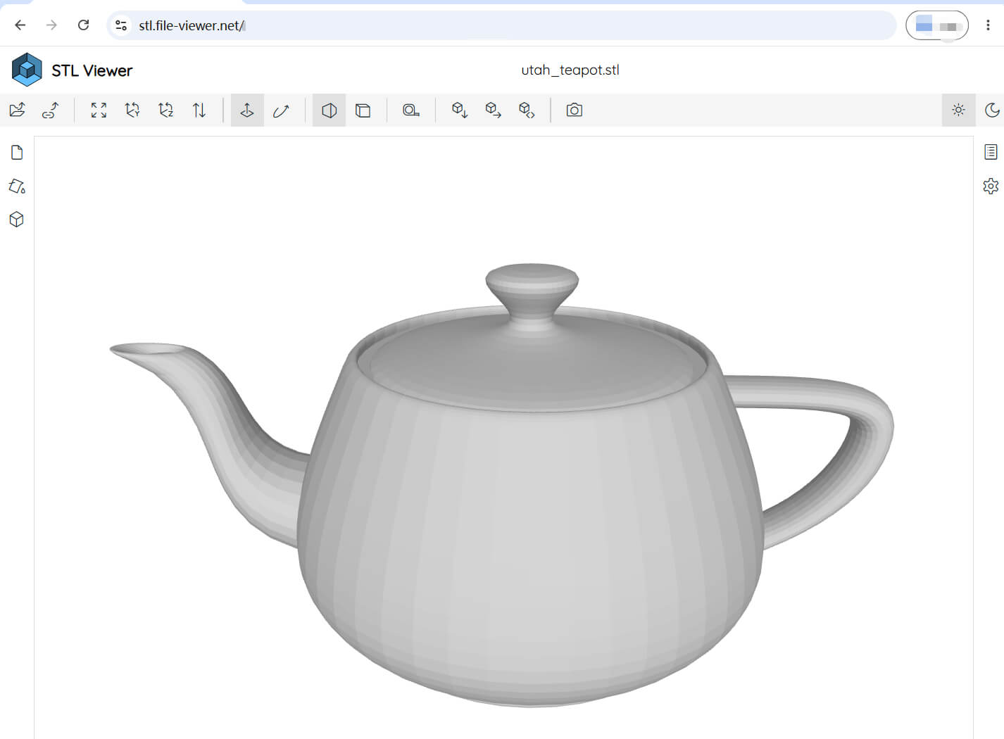 Online STL Viewer 3D Teapot Model Example